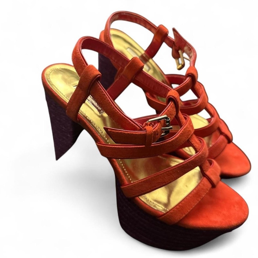Report Signature Red Platform Sandals